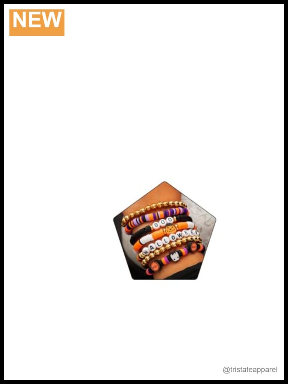 Halloween Stackable Clay Bead Bracelet Elastic Pumpkin Spider Boo Women's Party